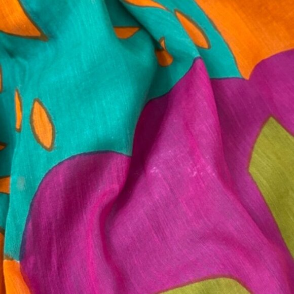 Vintage Jou Jou Vibrant Colorful Cotton A-Line Skirt Boho Retro 90's Size M - Picture 3 of 5